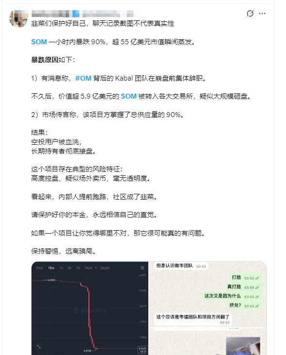 又一个百倍币崩盘！起底币圈OM代币骗局：一场精心设计的币圈资金盘游戏！插图6
