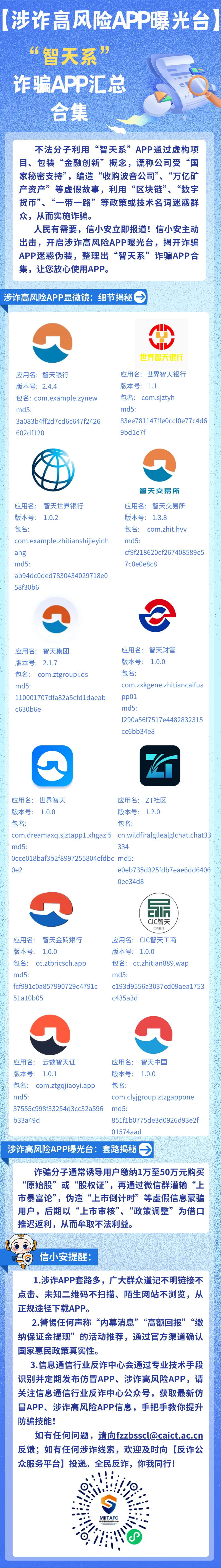 工信部反诈专班：“智天系”诈骗App合集！智天交易所、智天银行、智天集团等都是诈骗！