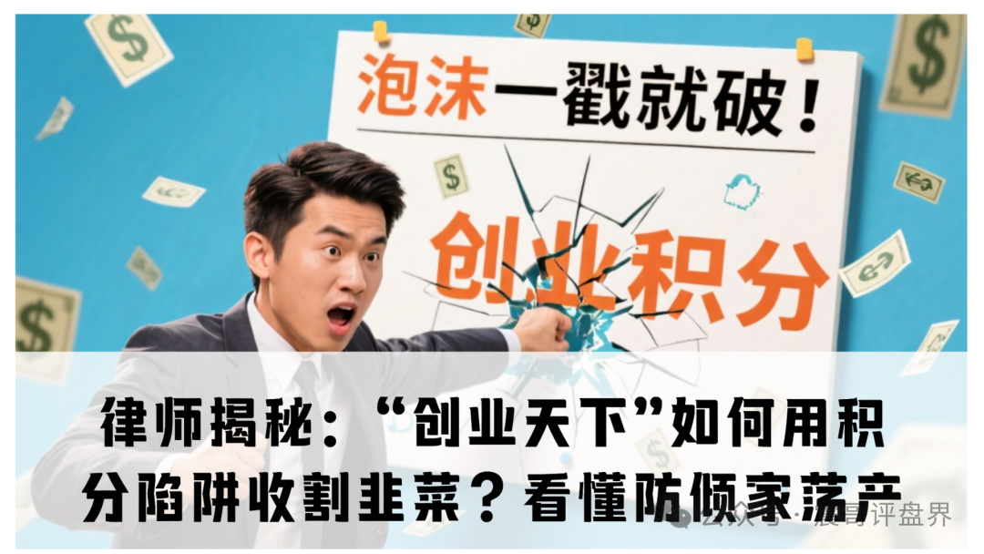 律师揭秘：“创业天下”如何用积分陷阱收割韭菜？看懂这3点防倾家荡产