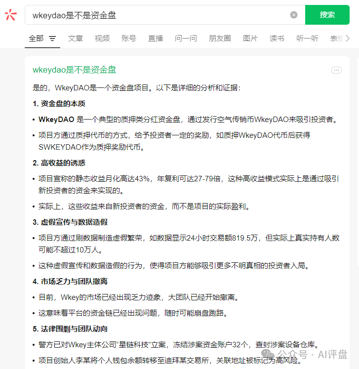 AI评盘：wkeydao是不是资金盘？插图1