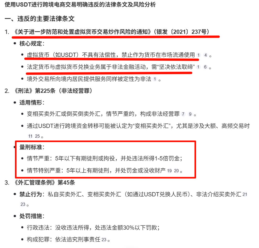 如果优哩哩是正规项目，会员们用usdt参与跨境电商犯法吗？插图2