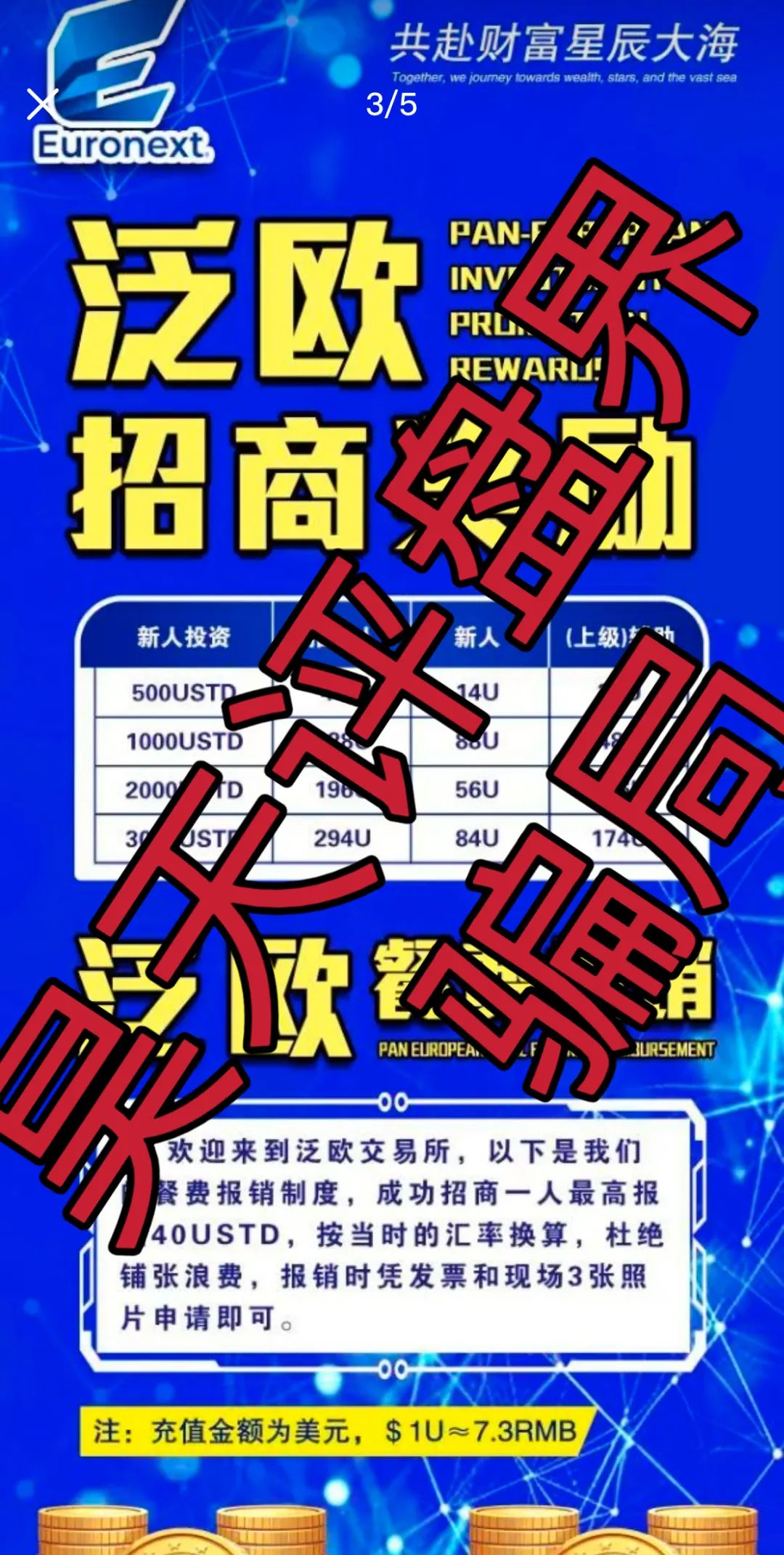 泛欧交易所跟单类资金盘骗局，典型的一轮圈韭菜盘，看见一定要远离！插图1