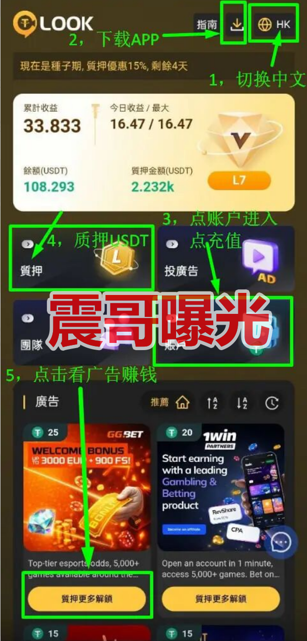 LOOK是资金盘骗局，打着看广告名义，实际是诈骗项目插图1