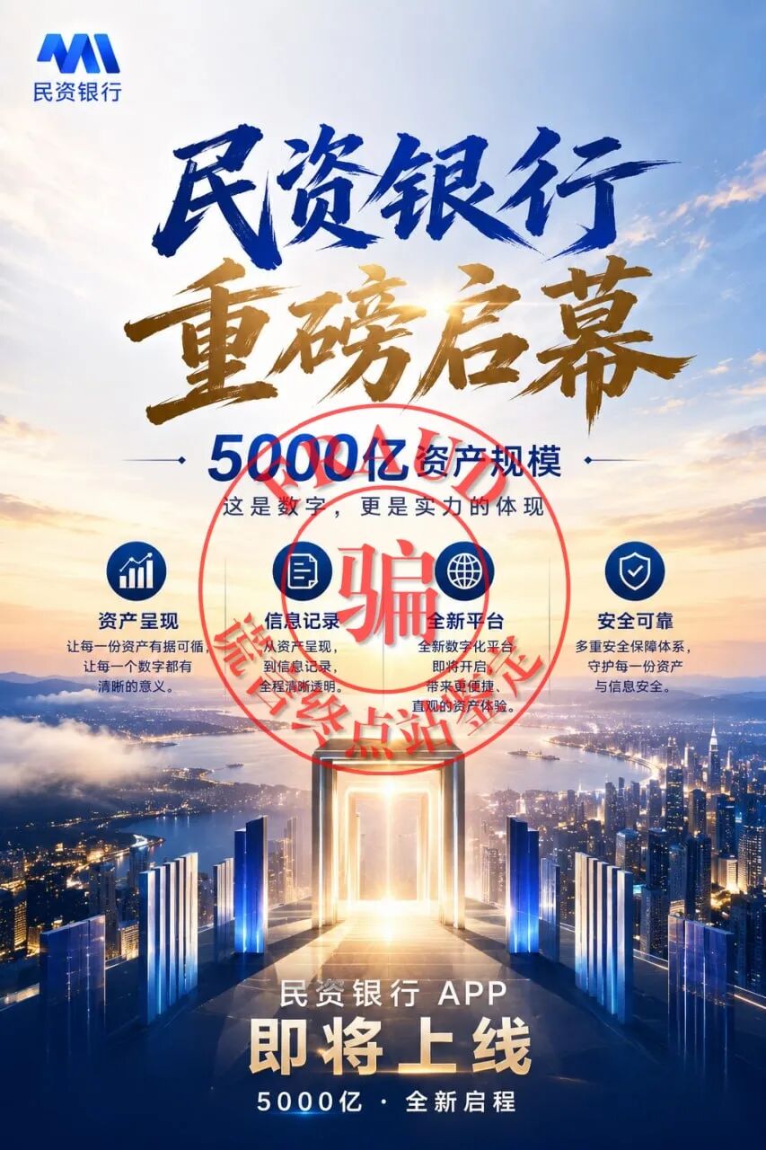 “民资银行”App骗局上线收割，请勿上当！插图1