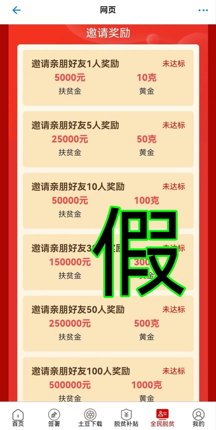 “全民脱贫”APP发1000万元“扶贫款”？假的！假的！这是民族资产解冻类诈骗！插图2