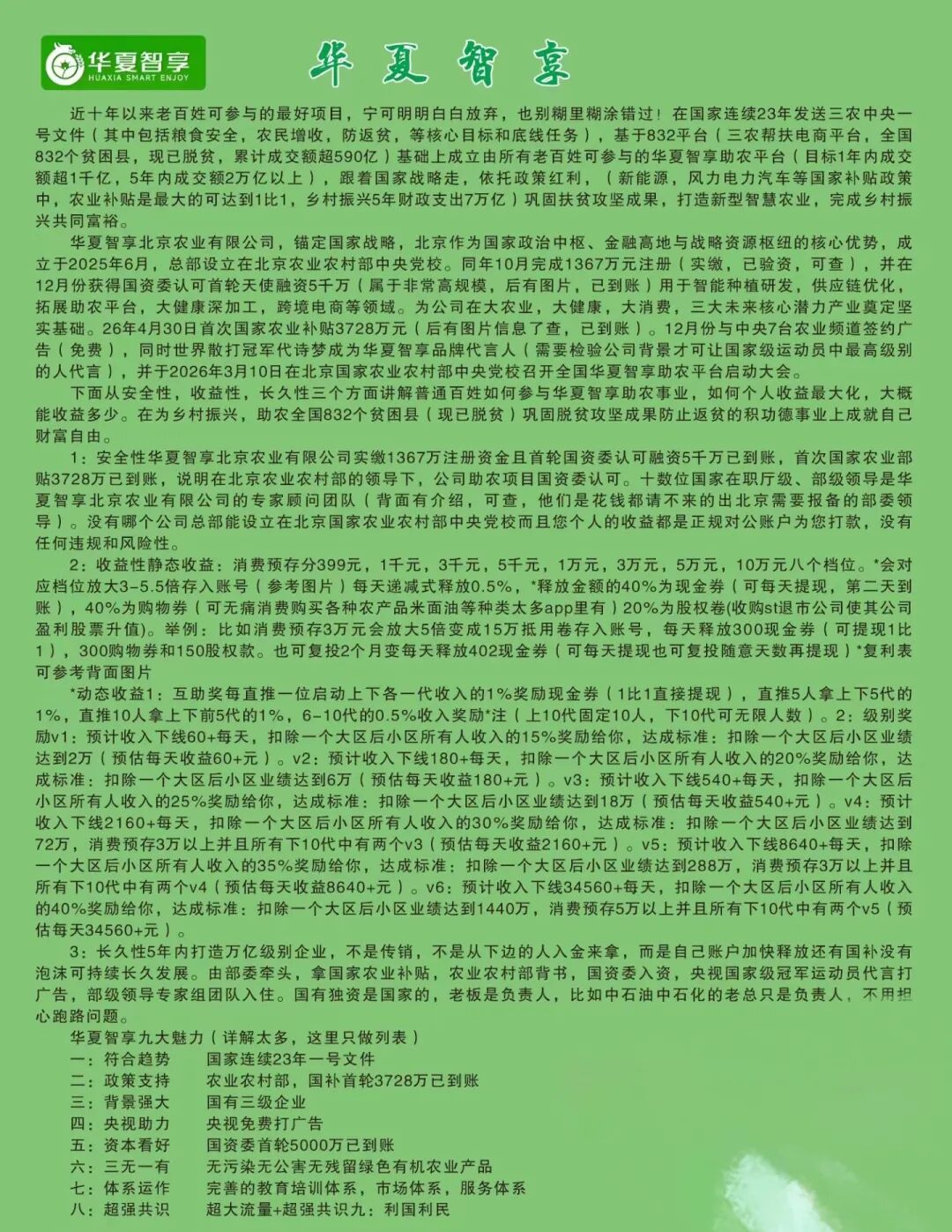 起底 “华夏智享 – 国农甄选”:蹭乡村振兴国策包装,多层拉人头传销骗局实锤!!插图1 起底 “华夏智享 – 国农甄选”:蹭乡村振兴国策包装,多层拉人头传销骗局实锤!!插图1